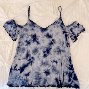 American Eagle - Soft and Sexy Blue Tie Dye Flowy Tee
